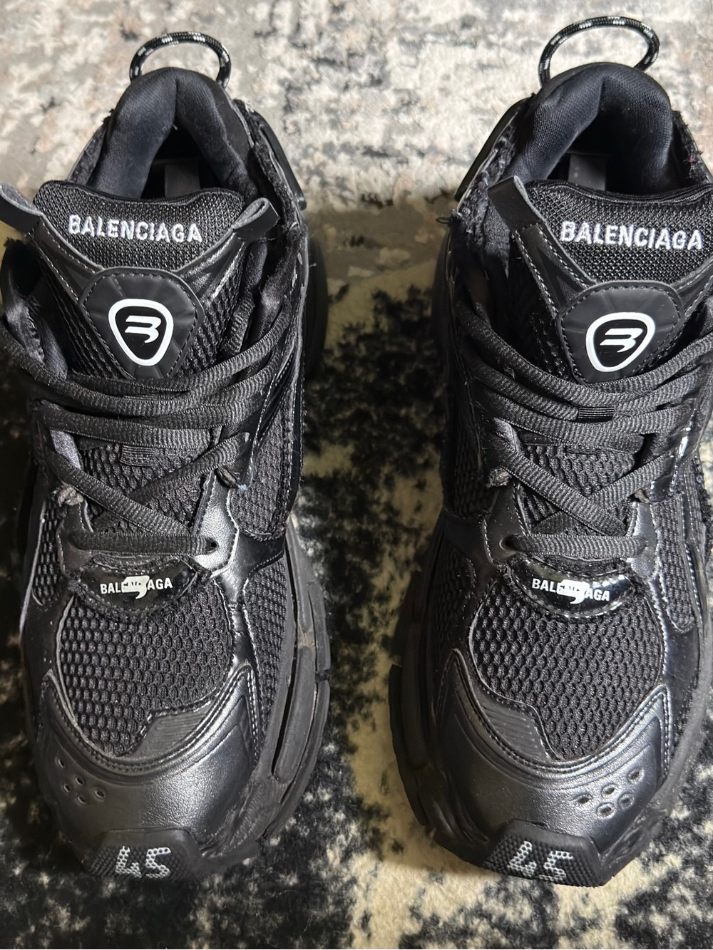 Balenciaga Black Mesh & Leather runner Sneakers